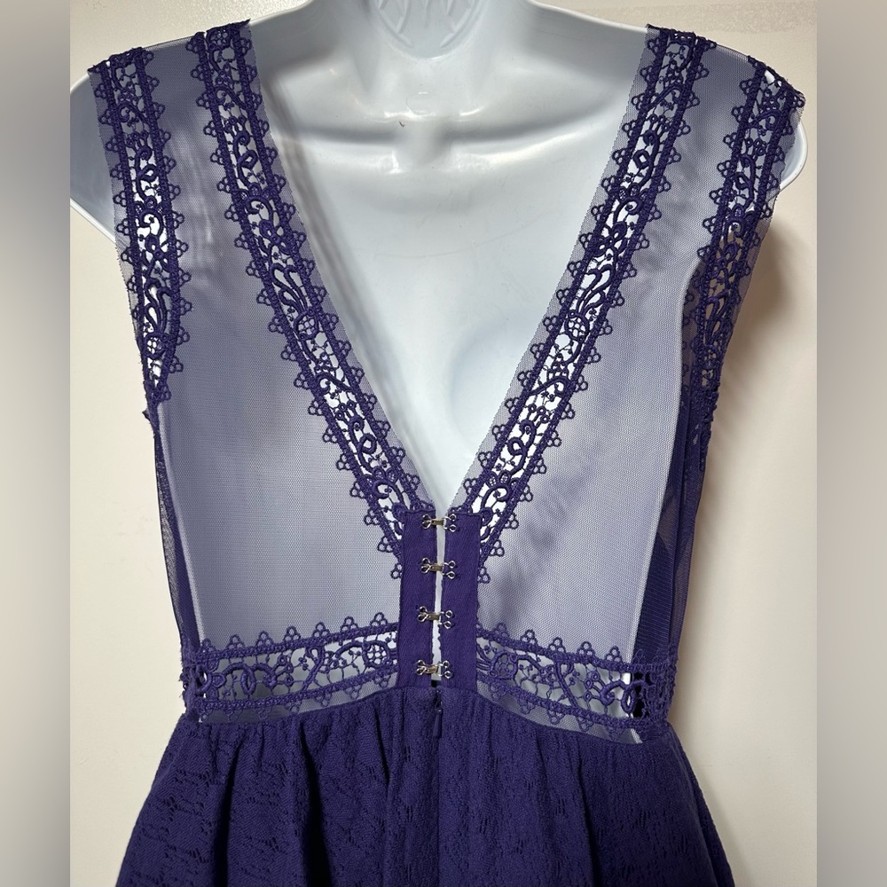 Free People purple lace mesh mini dress - Picture 6 of 11